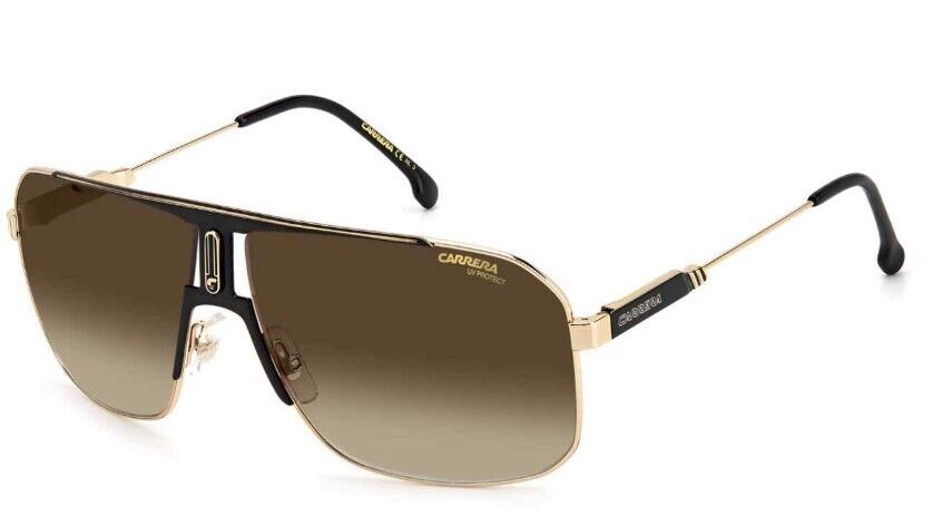 Carrera 1043/S 02M2/HA Black Gold/Brown Gradient Rectangle Men's Sunglasses