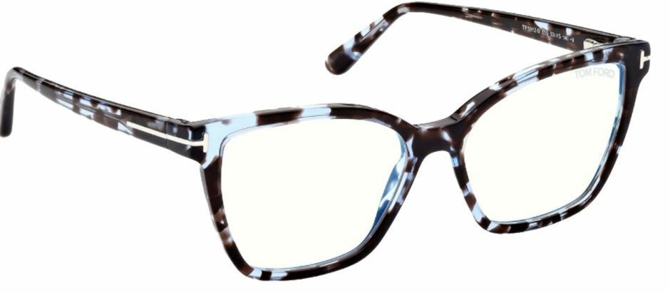 Tom Ford FT5812B 055 Blue Havana / Blue Block Butterfly Women's Eyeglasses