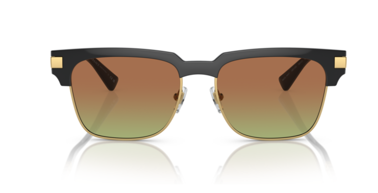 Versace 0VE4447 GB1/E8 Black/Green/brown Rectangular Men's Sunglasses