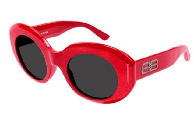 Balenciaga BB0235S-003 Red/Grey Round Women's Sunglasses