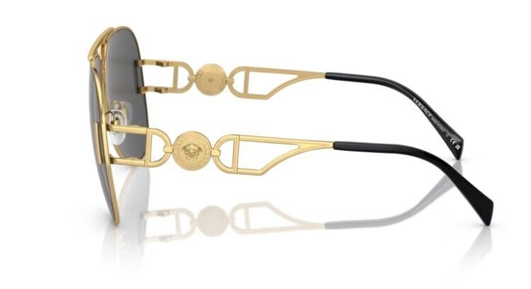 Versace 0VE2255 100287 - Gold / Dark Grey Wide Men's Sunglasses