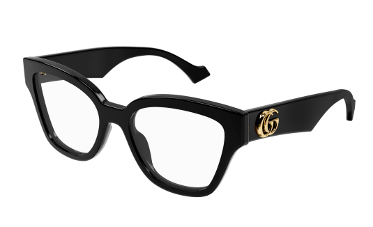 Gucci GG1424O 005 Black Crystal Square Women's Eyeglasses