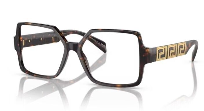 Versace 0VE3337 108 Havana/ Clear Square Women's Eyeglasses