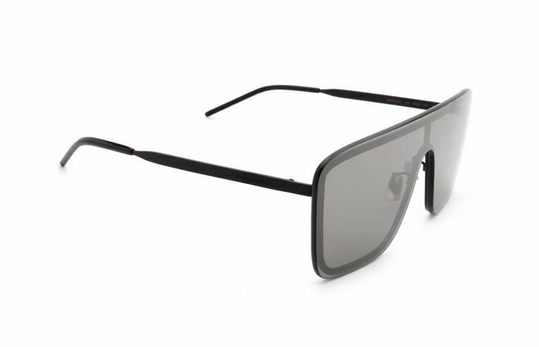 Saint Laurent SL 364 MASK 003 Black/Silver Square Men Sunglasses
