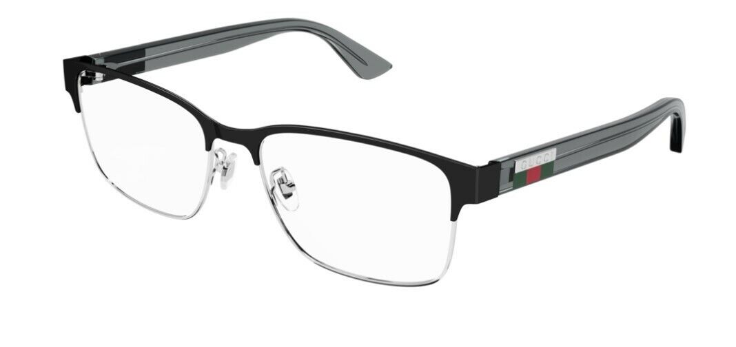 Gucci GG0750O 004 Grey Rectangle Men's Eyeglasses