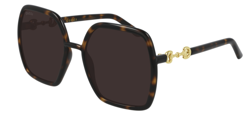 Gucci GG 0890S 002 Havana/Brown Hexagonal Women's Sunglasses