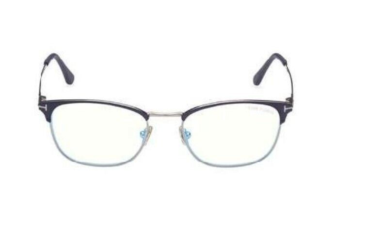 Tom Ford FT5750B 091 Matte Blue -Shiny Dark Ruthenium / Blue Block Eyeglasses