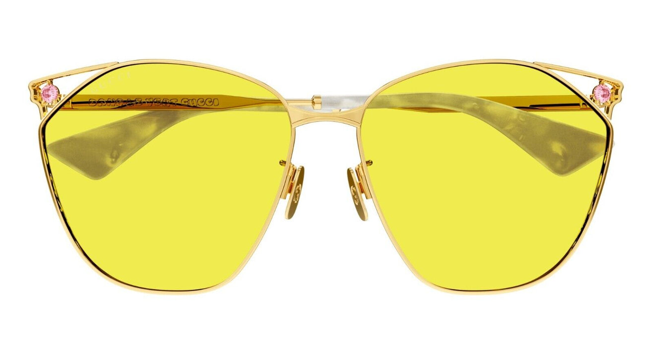 Gucci GG1375SA 002 Gold/Yellow Cat Eye Women's Sunglasses
