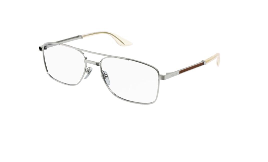 Gucci GG0986O 003 Silver Rectangular Men's Eyeglasses