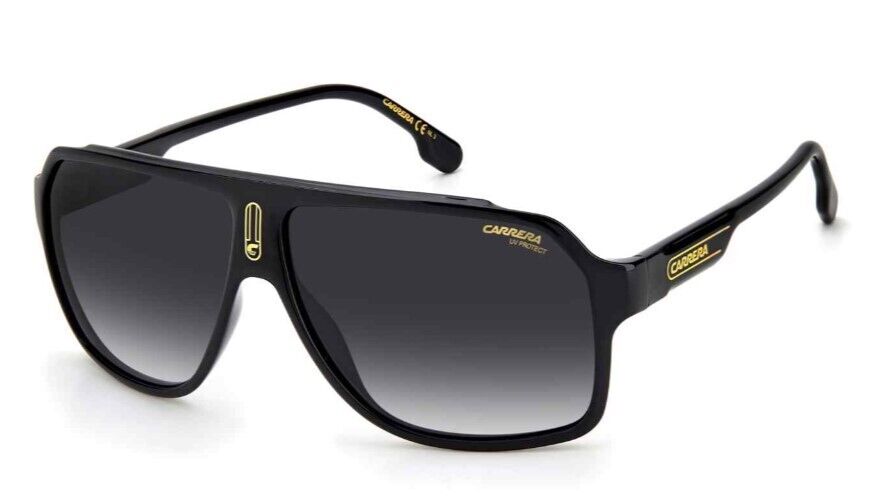 Carrera 1030/S 02M2/9O Black Gold/Grey Shaded Rectangle Men's Sunglasses