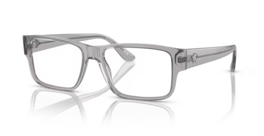 Versace 0VE3342 593 Grey Transparent/Clear Rectangle 55mm Men's Eyeglasses