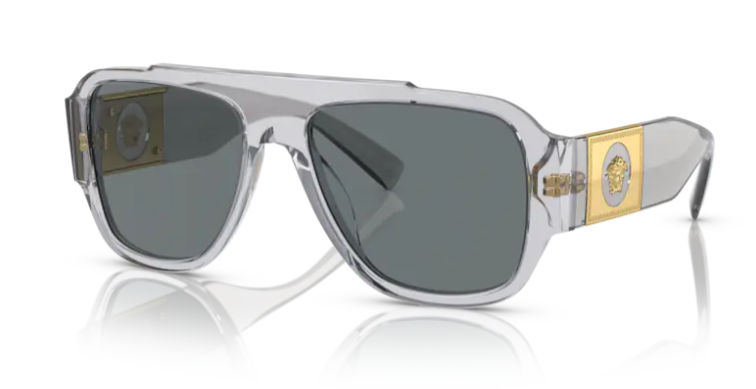 Versace 0VE4436U 530580 Transparent grey Dark blue Soft Square Men's Sunglasses