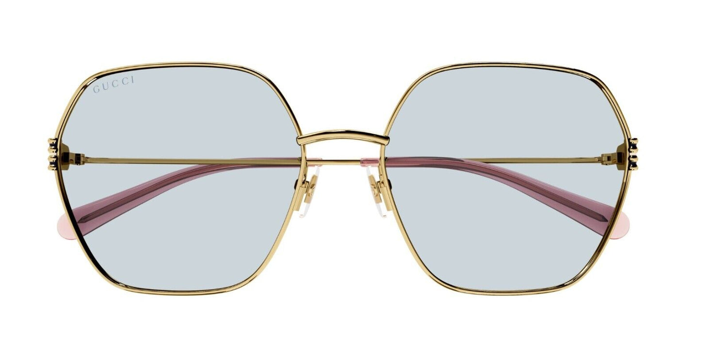 Gucci GG1285SA 004 Gold/Light Blue Oversize Square Women's Sunglasses