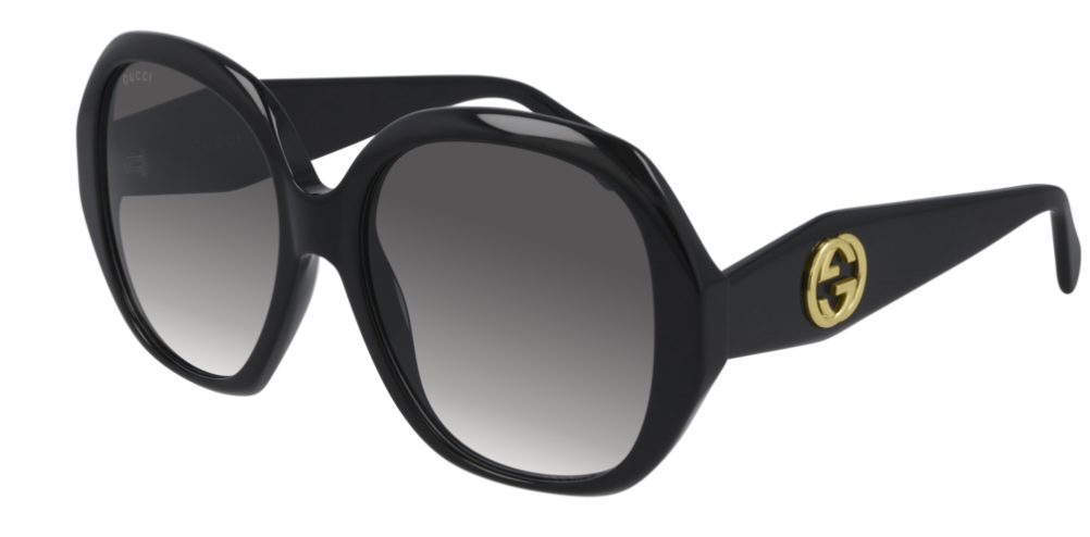 Gucci GG 0796S 001 Black/Gray Gradient Octagonal Women's Sunglasses