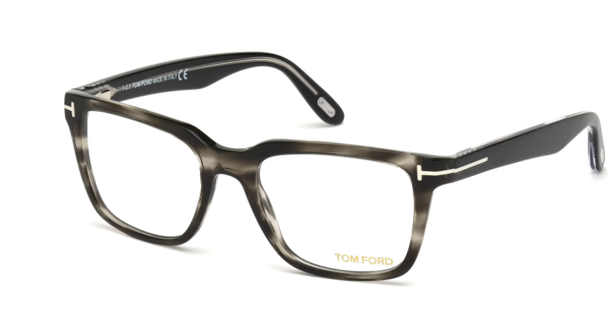 Tom Ford FT5304 093 Shiny Striped Grey Eyeglasses