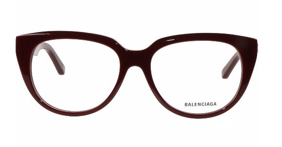 Balenciaga BB0131O 006 Burgundy Round Women's Eyeglasses