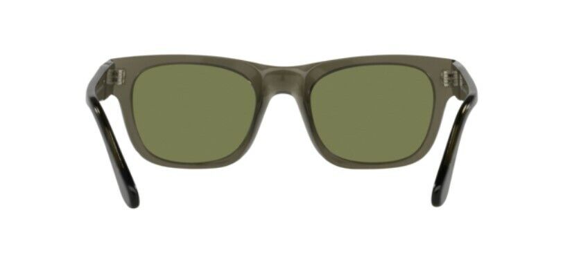 Persol 0PO3269S 11034E Opal Smoke/ Light Green Rectangle Unisex Sunglasses