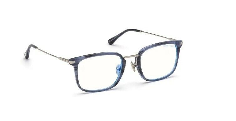Tom Ford FT5747DB 055 Coloured Havana Blue Block Square Men's Eyeglasses