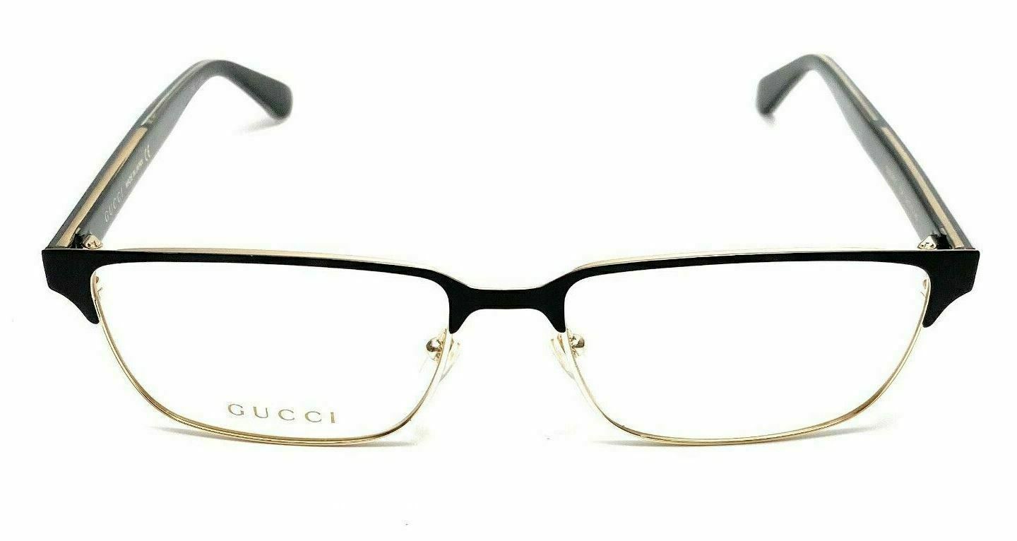 Gucci GG 0383 O 004 Black/Gold Eyeglasses