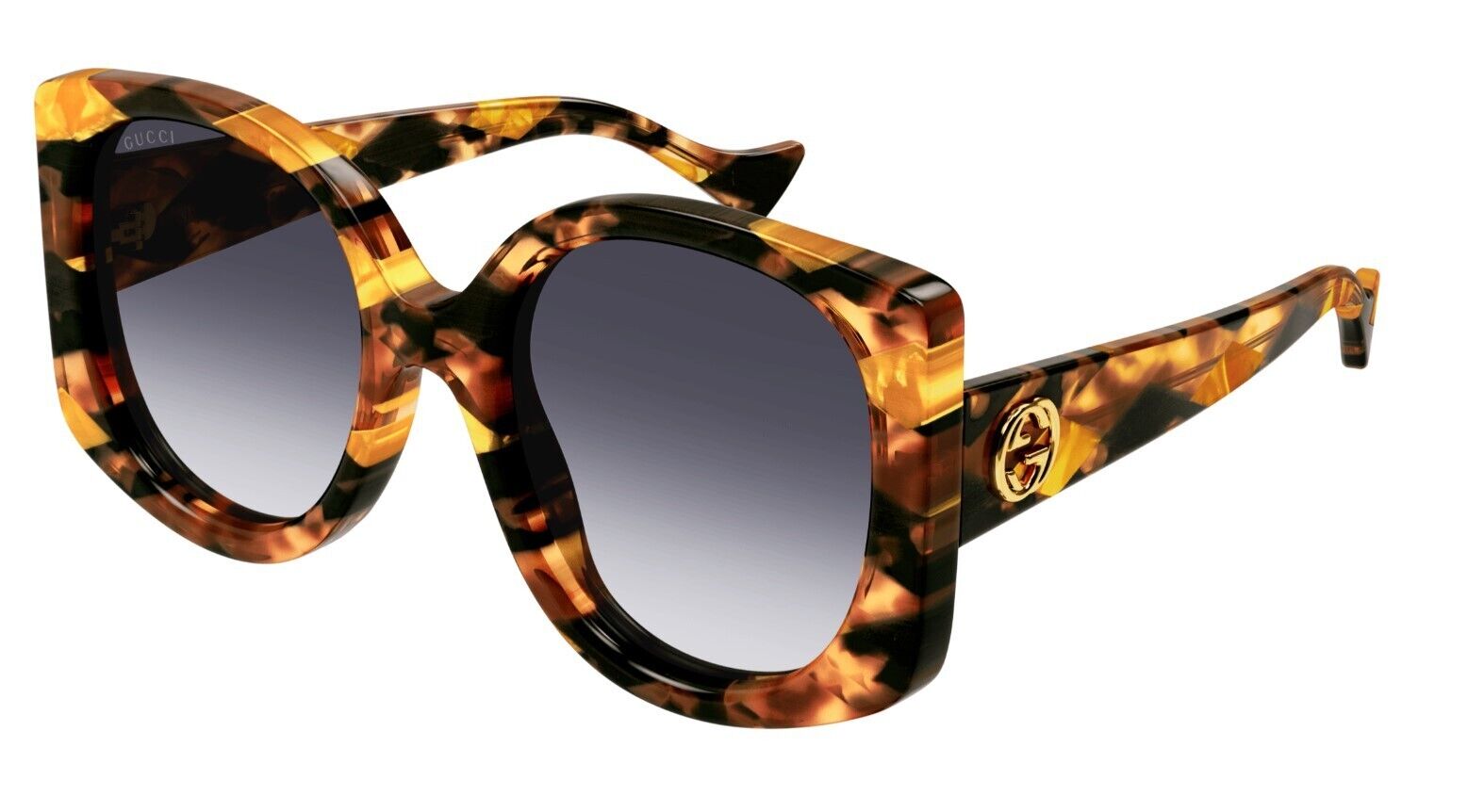 Gucci GG1257S 004 Havana/Blue Gradient Oversize Women's Sunglasses