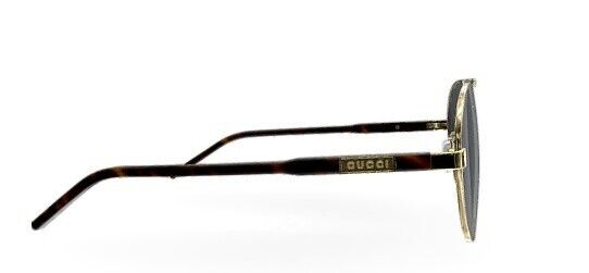 Gucci GG1163S 001 Gold-Havana/Grey Pilot Men's Sunglasses