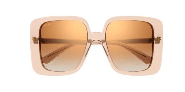 Gucci GG1314S 005 Beige/Brown Mirrored Oversized Square Women's Sunglasses
