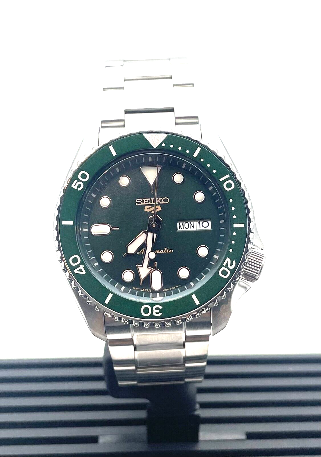 Seiko 5 Sports Green Dial Rose Stainless Steel Bracelet — The luxury direct