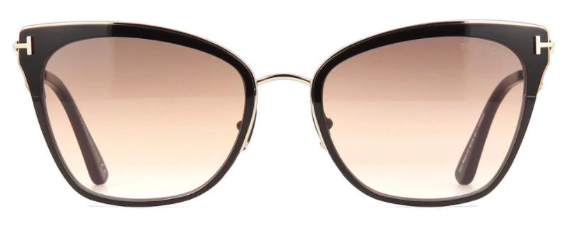 Tom Ford FT 0843 Faryn 01F Black Rose Gold/Peach Cat Eye Women's Sunglasses