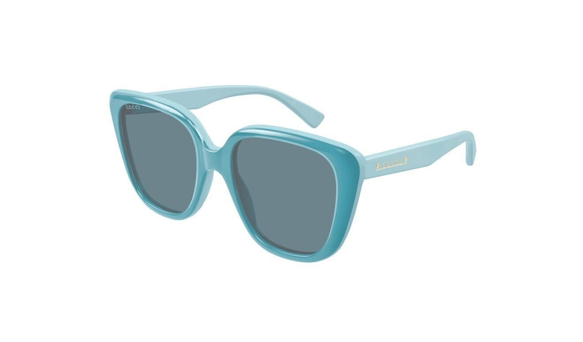 Gucci GG1169S 004 Light Blue-Blue/Blue Oversized Cat-Eye Women's Sunglasses