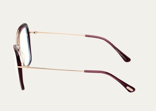 Tom Ford FT5882-B 083 Shiny Transparent Violet & Beige /Blue Block Eyeglasses