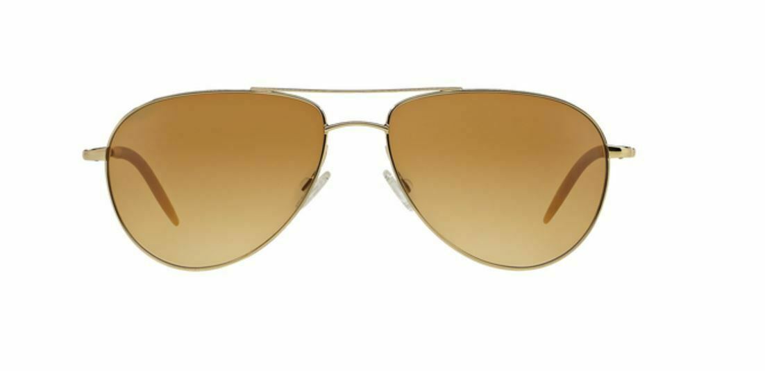 New Oliver Peoples OV1002 S 524251 BENEDICT Gold/Chrome Amber  Sunglasses