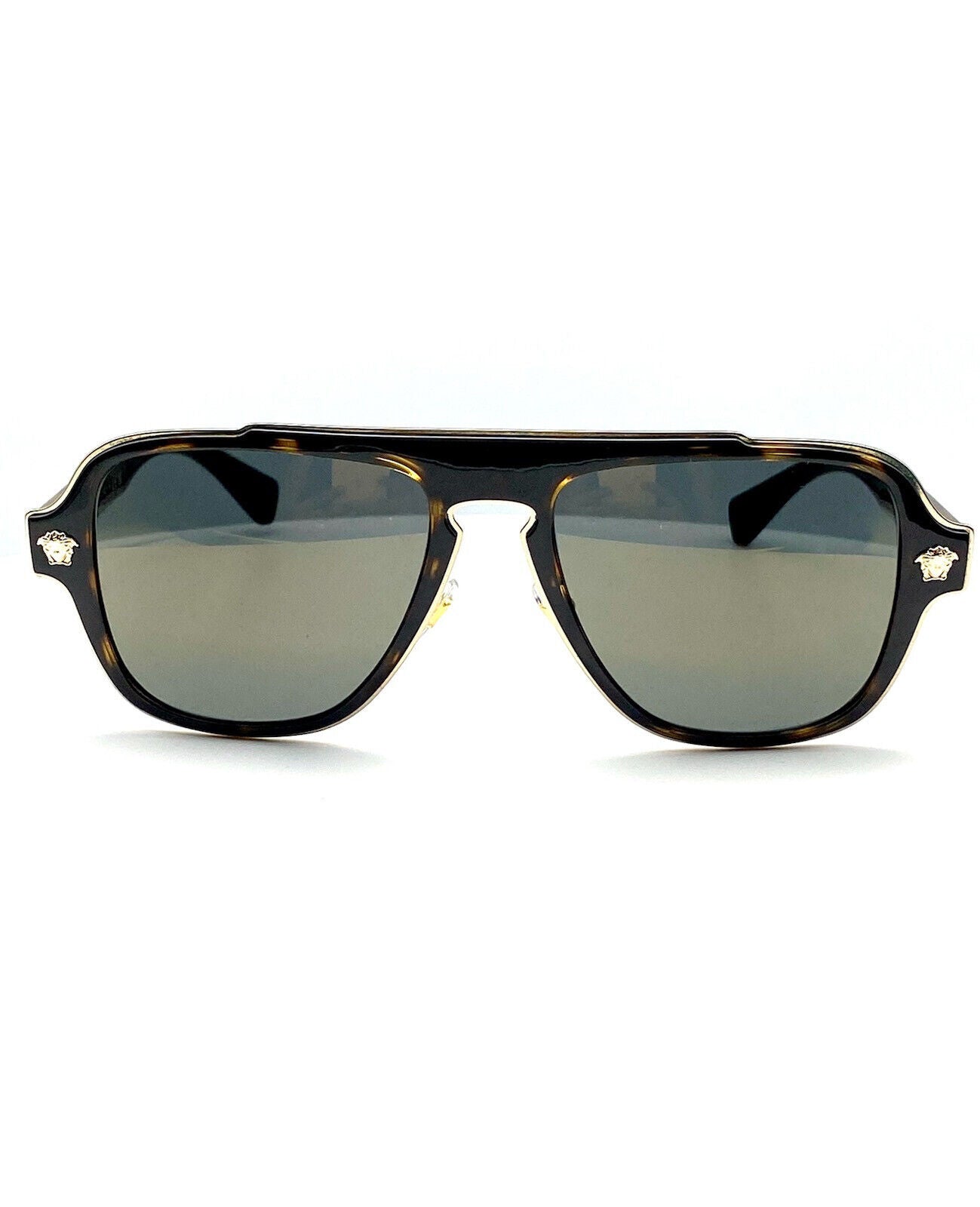 Versace VE2199 12524T Dark Havana/Dark Grey Mirrored Gold Unisex Sunglasses