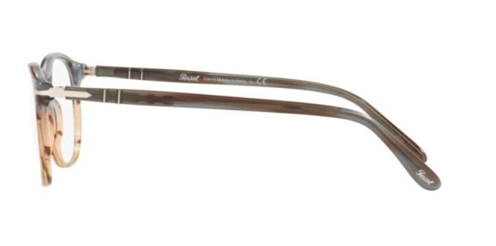 Persol 0PO3007V 1137 Striped Grey/Brown/ Gradient/Silver Square Men's Eyeglasses
