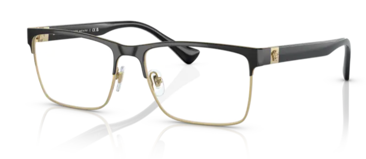 Versace 0VE1285 1443  Black 56mm Rectangle Men's Eyeglasses