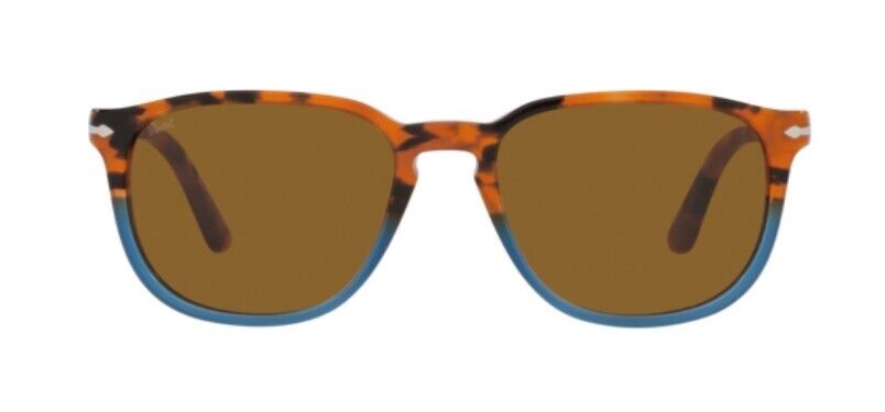 Persol 0PO3019S 112033 Brown Tortoise Opal Blue/Brown Square Men's Sunglasses