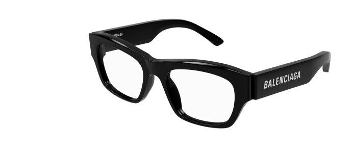 Balenciaga BB0264O 001 Black Rectangular Unisex Eyeglasses