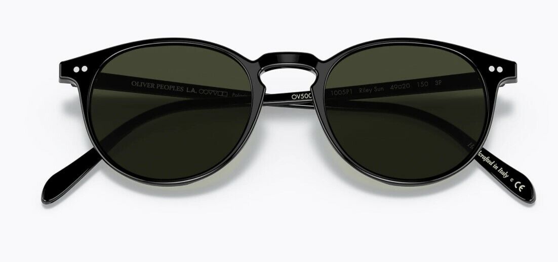 Oliver Peoples 0OV5004SU RILEY SUN 1005P1 Black Polarized Unisex Sunglasses