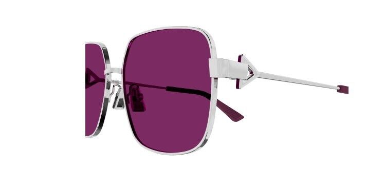 Bottega Veneta BV1199S 003 Silver/Violet Square Women's Sunglasses