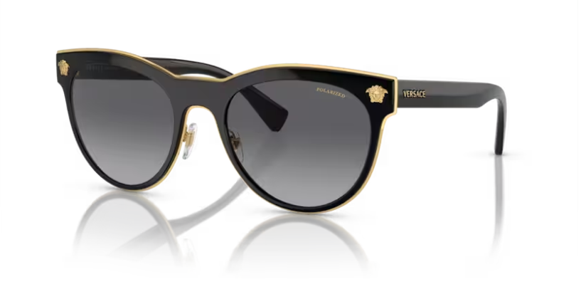 Versace 0VE2198 1002T3 Black/Grey gradient Polarized 54mm Women's Sunglasses