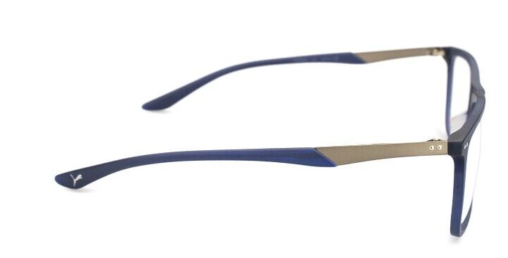 Puma PU0096O 010 Blue/Gunmetal Rectangle Full-Rim Unisex Eyeglasses