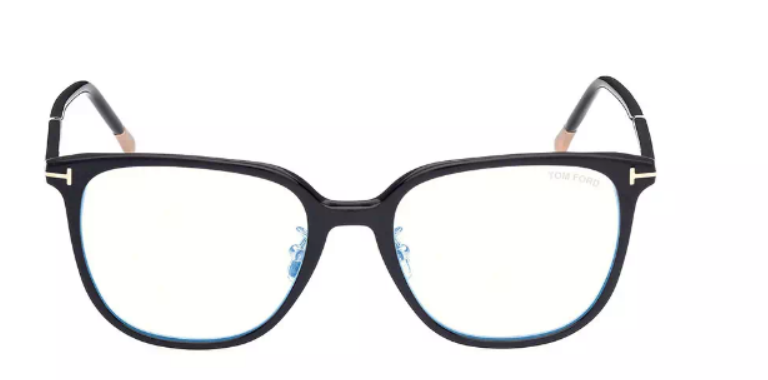 Tom Ford FT 5778-D-B 001 Shiny Black Blue Light Blocking Square Eyeglasses