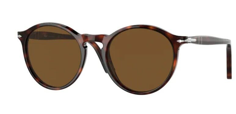 Persol 0PO3285S 24/57 Havana/ Brown Polarized Round Unisex Sunglasses