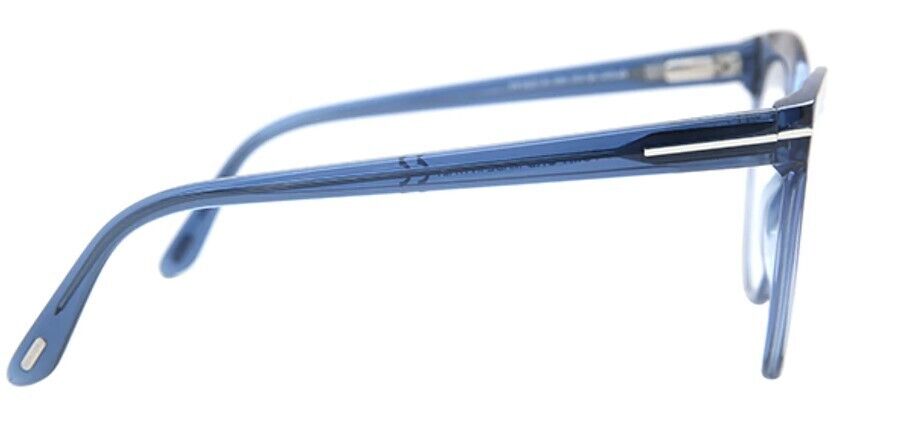 Tom Ford FT5827-B 090 Shiny Transparent Blue/Blue Block Cat-Eye Eyeglasses
