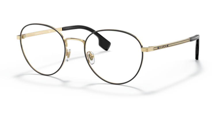 Versace 0VE1279 1436 Gold/matte Black Round 51MM Men's Eyeglasses