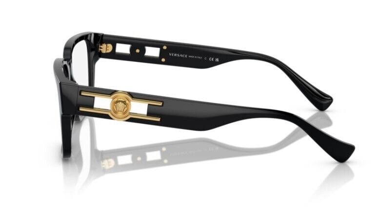 Versace  0VE3346 GB1 Black/Clear Rectangle 55 mm Men's Eyeglasses