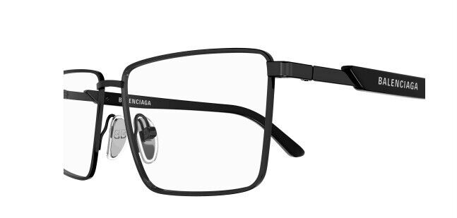 Balenciaga BB0247O 003 Grey-Black Rectangular Men's Eyeglasses