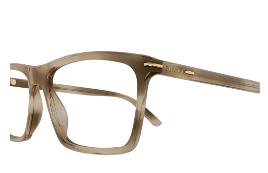 Gucci GG1445O 003 Havana Clear Rectangular Men's Eyeglasses