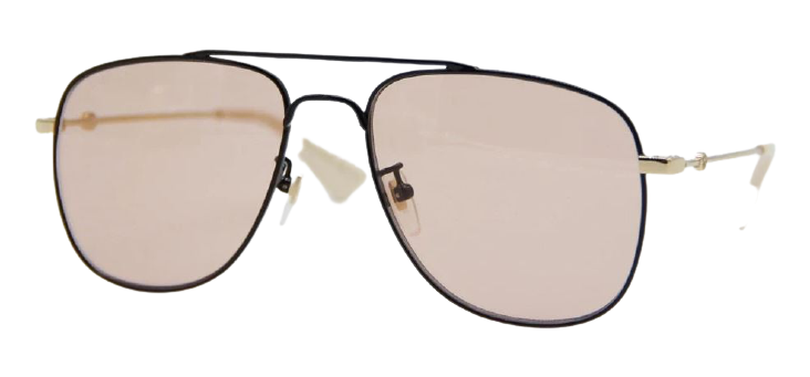 Gucci GG 0514S 005 Black Gold/Pink Aviator Men's Sunglasses