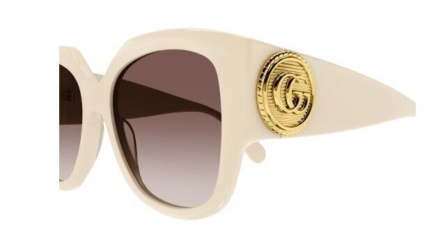 Gucci GG 1407S 004 Ivory/Brown Soft Square Women's Sunglasses