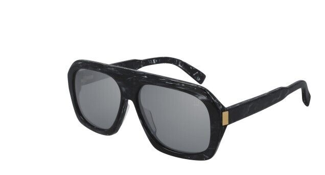 Dunhill DU0022S 003 Black/Silver Mirrored Oversized Square Men's Sunglasses